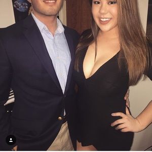 Black Short Sleeve Deep-V Romper